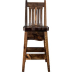 Lima 24 Inch Swivel Barstool with Back - Provincial Stain