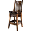 Lima 24 Inch Swivel Barstool with Back - Provincial Stain