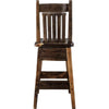 Lima 24 Inch Swivel Barstool with Back - Provincial Stain