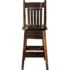 Lima 24 Inch Swivel Barstool with Back - Provincial Stain