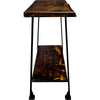 Lima Console Table with Shelf & Provincial Stain - Blackstone Iron Legs