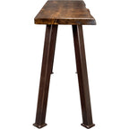Lima Live Edge Console Table with Forged Iron Legs & Provincial Stain