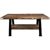 Lima Live Edge Coffee Table with Shelf & Forged Iron Legs - Provincial Stain