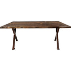 Lima Live Edge Dining Table with Forged Iron Legs & Provincial Stain