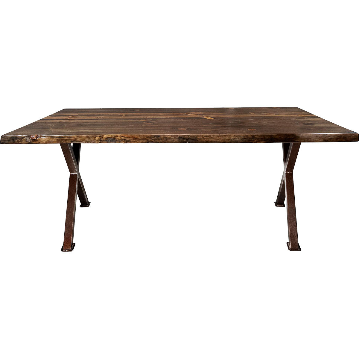 Lima Live Edge Dining Table with Forged Iron Legs & Provincial Stain