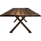 Lima Live Edge Dining Table with Forged Iron Legs & Provincial Stain