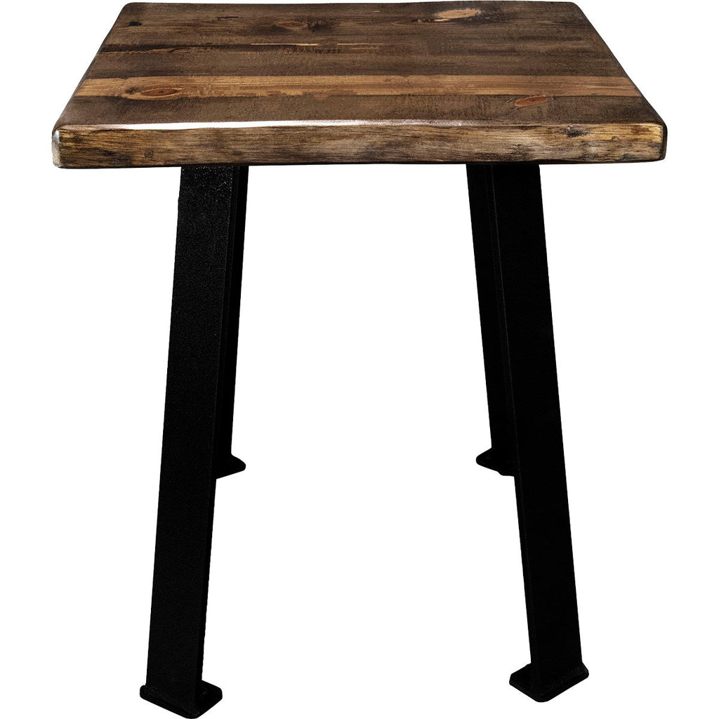Lima Live Edge End Table with Provincial Stain - Blackstone Legs