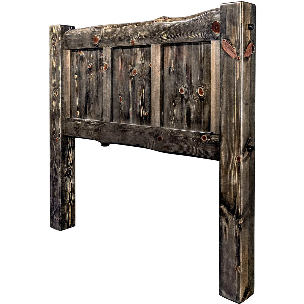 Lima Live Edge Headboard with Jacobean Stain - Full