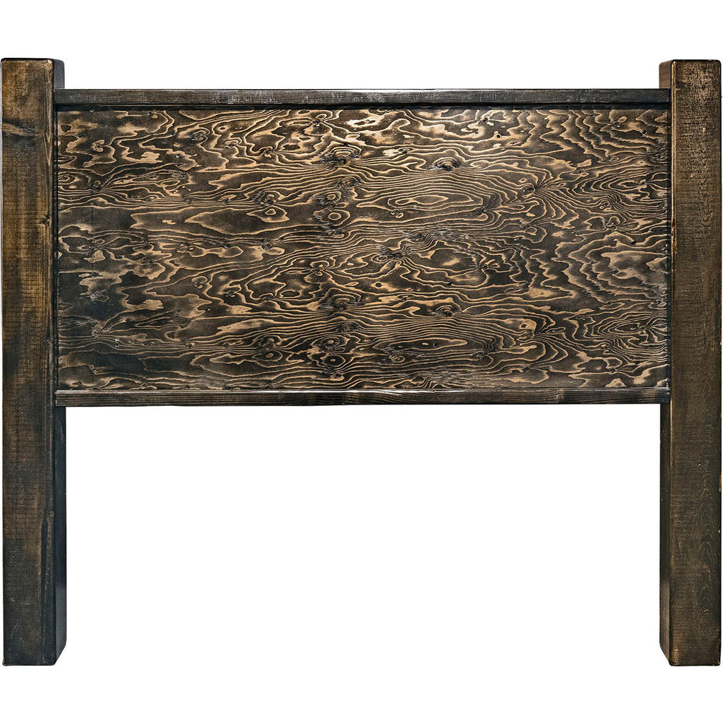 Lima Sawn Headboard with Iron & Jacobean Stain - Queen