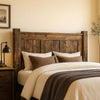 Lima Sawn Headboard with Iron & Provincial Stain - Queen