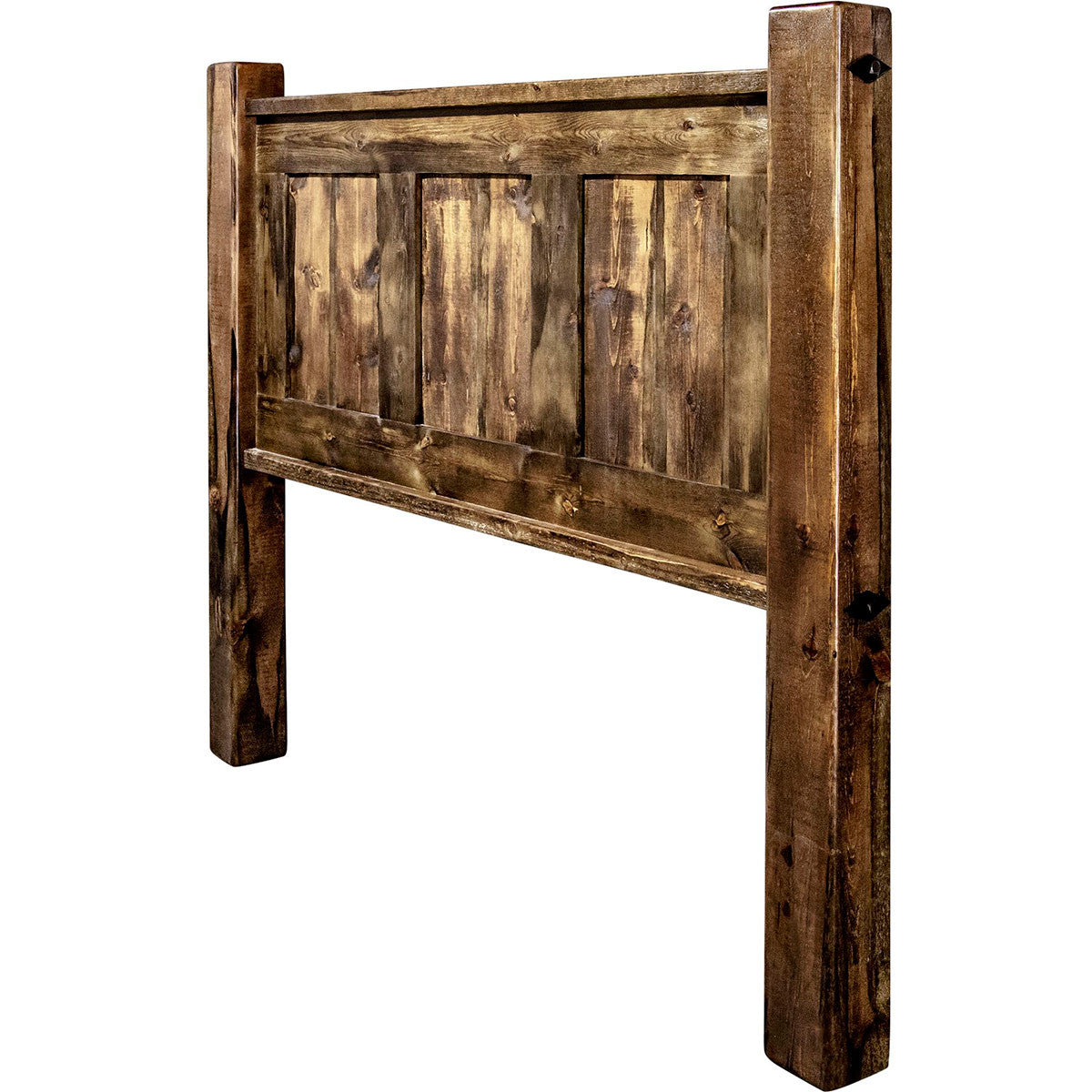 Lima Sawn Headboard with Iron & Provincial Stain - Queen