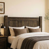 Lima Sawn Headboard with Iron & Jacobean Stain - Twin