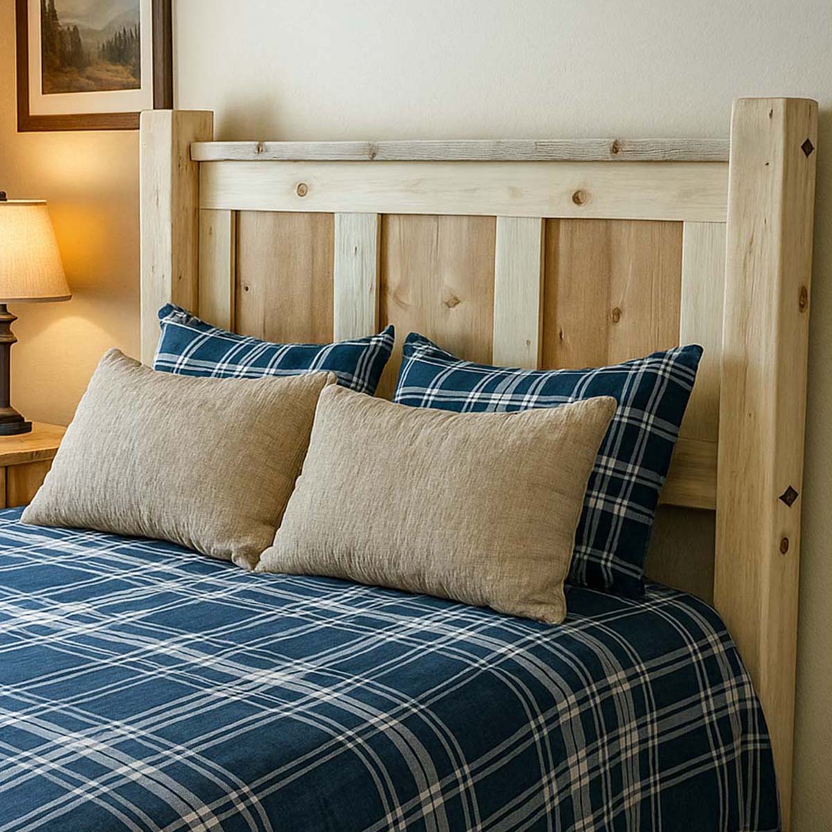 Lima Sawn Headboard with Iron & Clear Lacquer - Twin