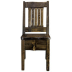 Lima Live Edge 18 Inch Dining Side Chair - Jacobean Stain