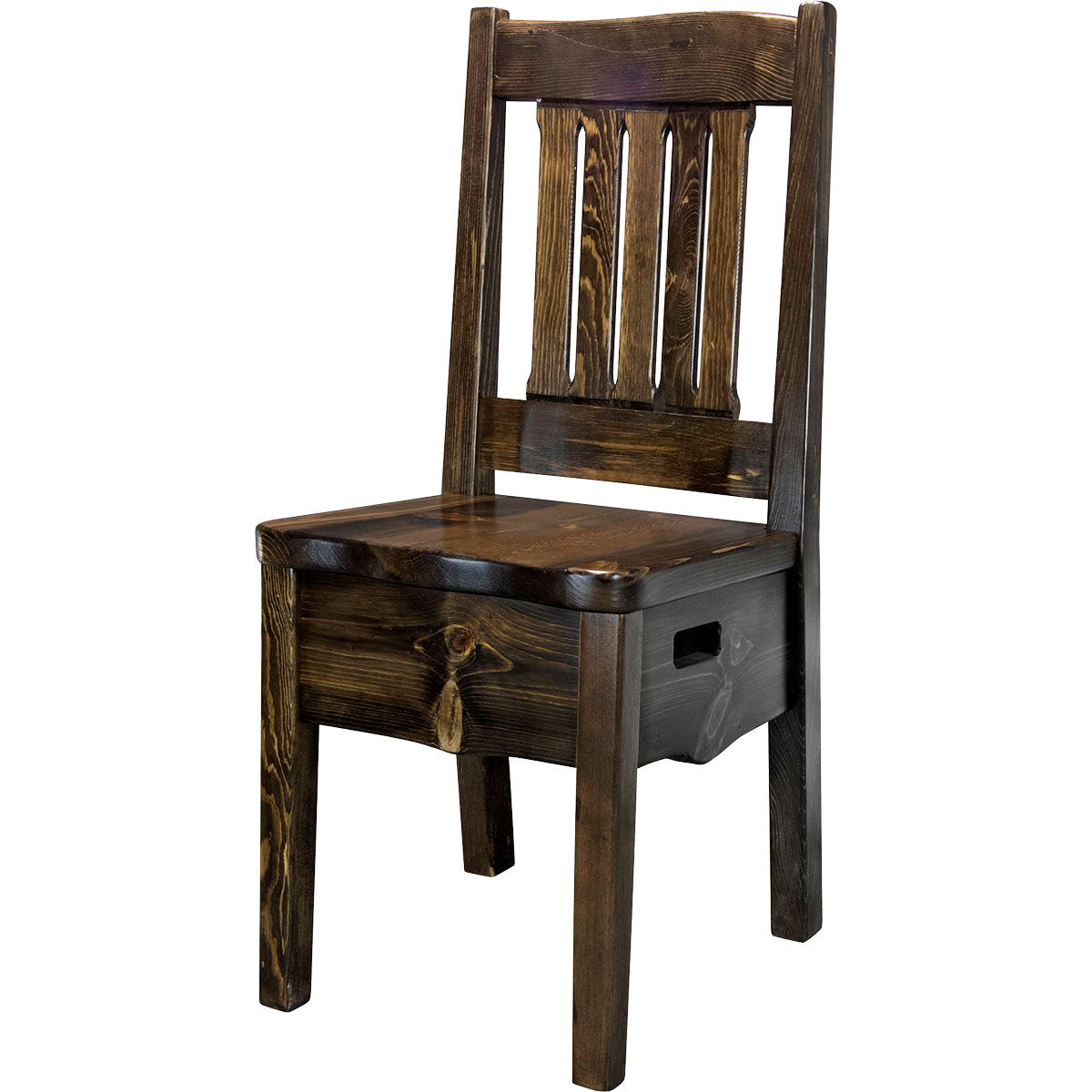 Lima Live Edge 18 Inch Dining Side Chair - Jacobean Stain