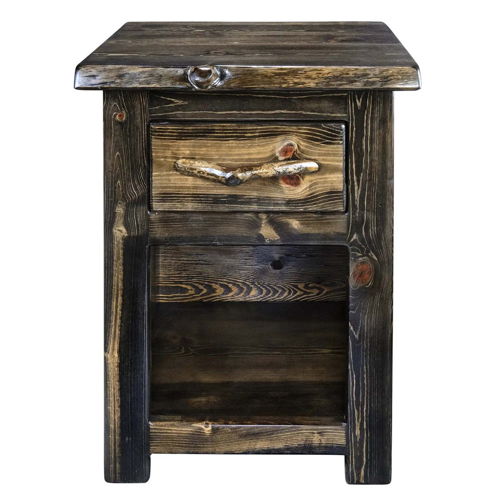 Lima Live Edge 30 Inch Nightstand - Jacobean Stain