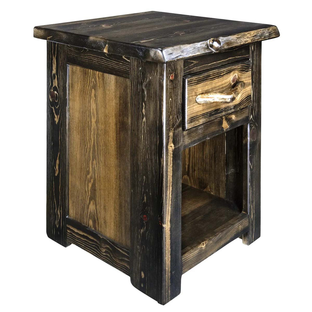 Lima Live Edge 30 Inch Nightstand - Jacobean Stain