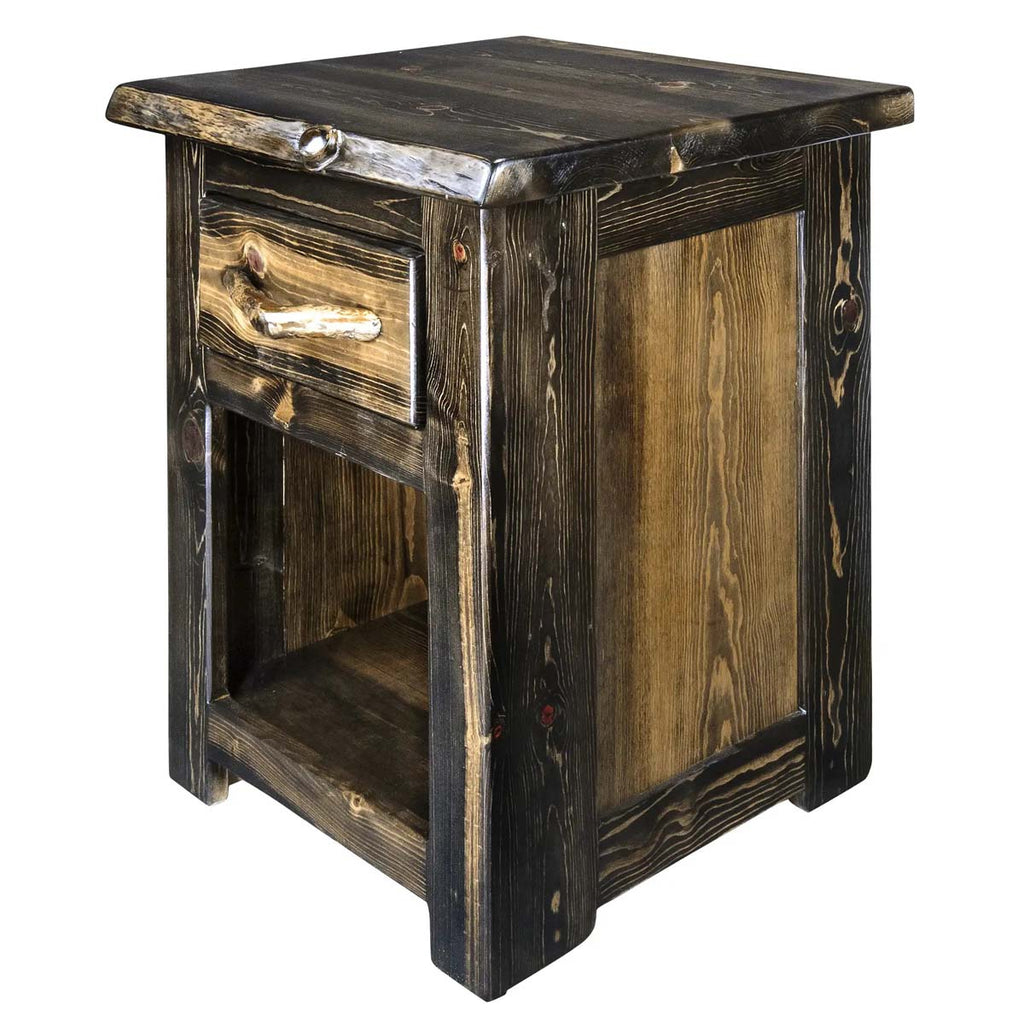 Lima Live Edge 30 Inch Nightstand - Jacobean Stain