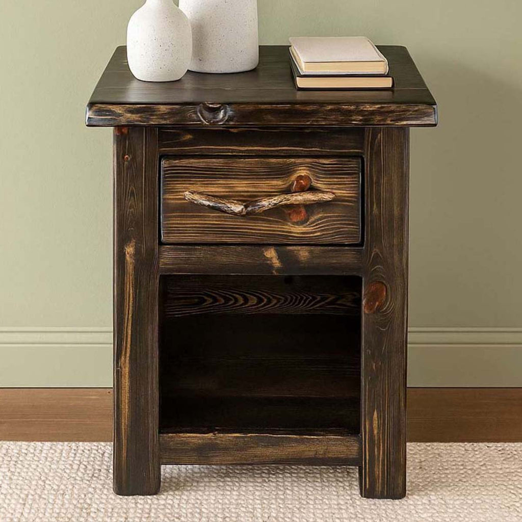 Lima Live Edge 30 Inch Nightstand - Jacobean Stain
