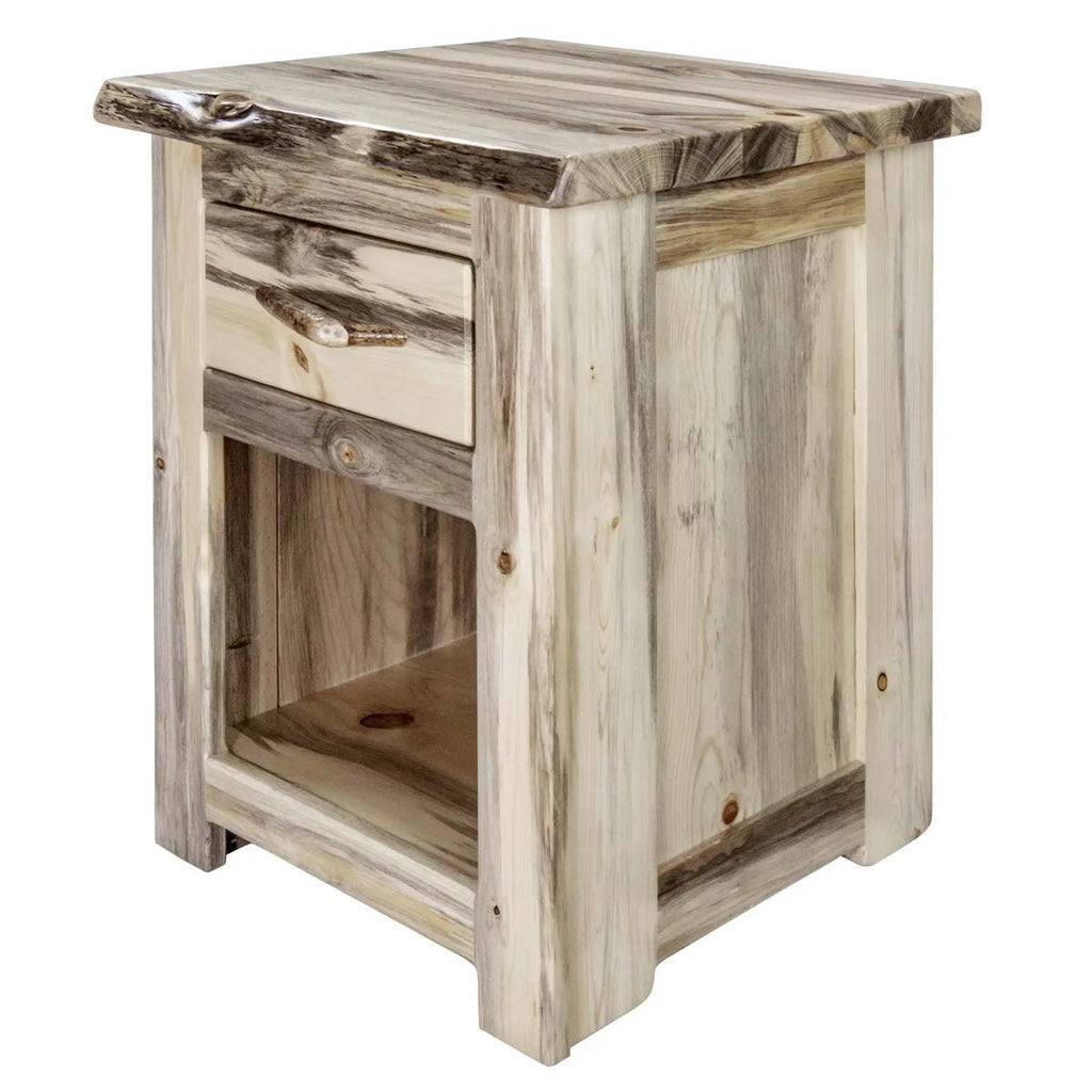 Lima Live Edge 30 Inch Nightstand - Clear Lacquer