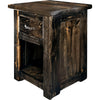 Lima Live Edge 25 Inch Nightstand with Iron - Jacobean Stain