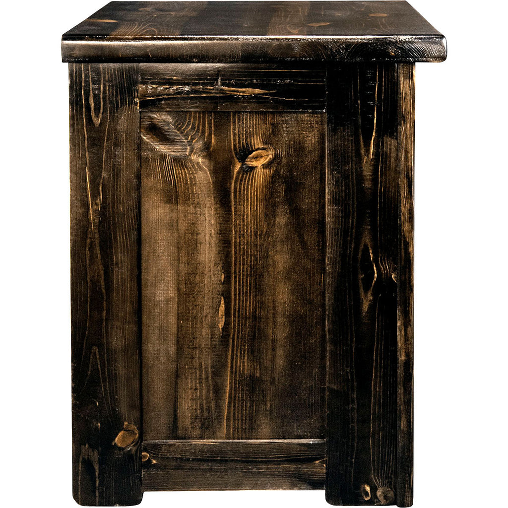 Lima Live Edge 25 Inch Nightstand with Iron - Jacobean Stain