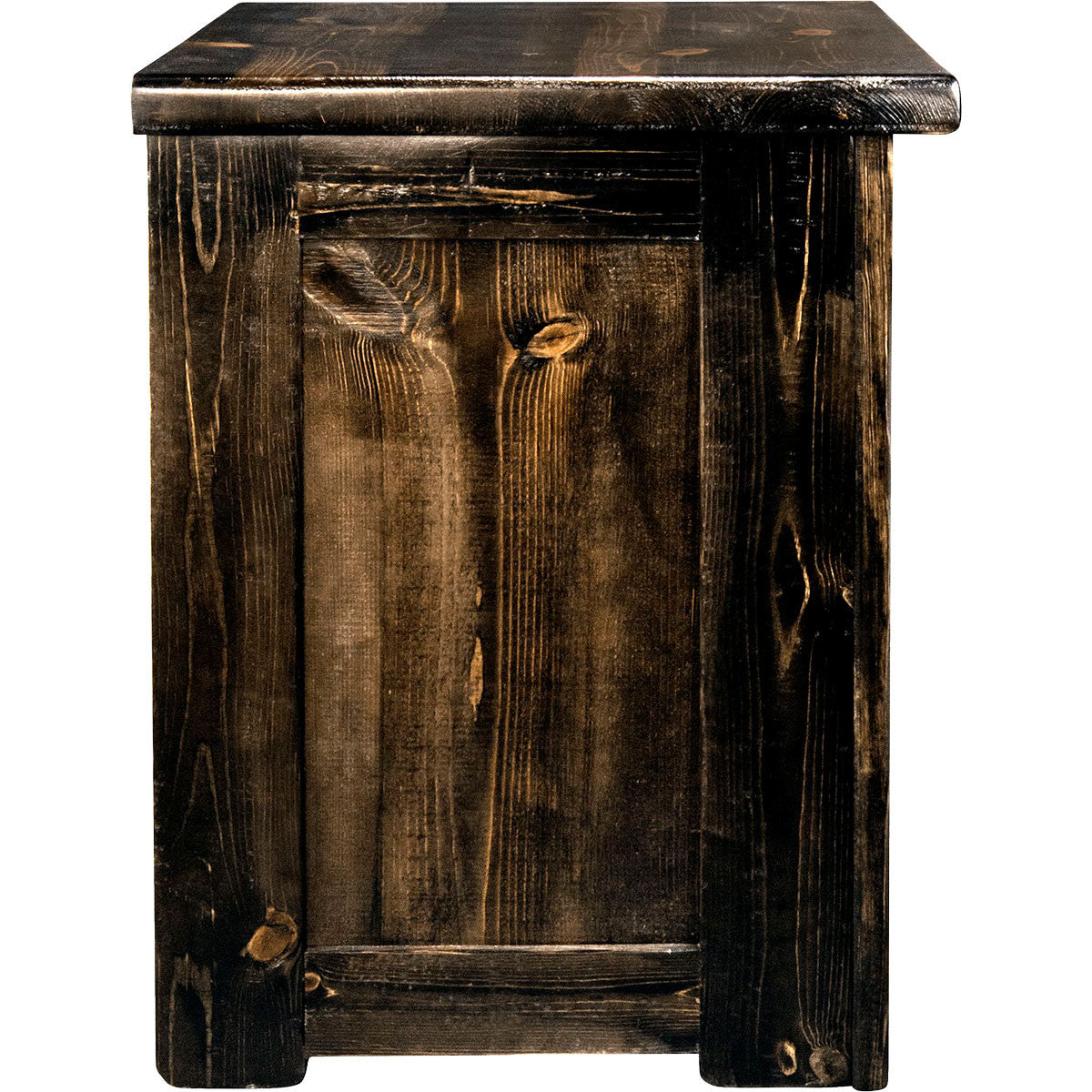 Lima Live Edge 30 Inch Nightstand with Iron - Jacobean Stain