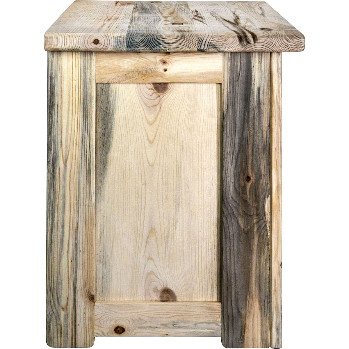 Lima Live Edge 25 Inch Nightstand with Iron - Clear Lacquer