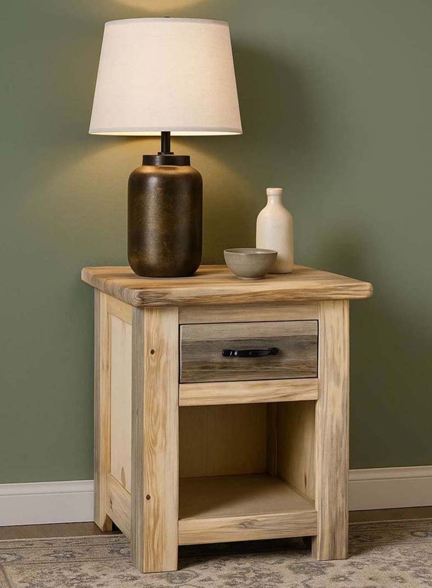 Lima 30 Inch Nightstand with Iron - Clear Lacquer