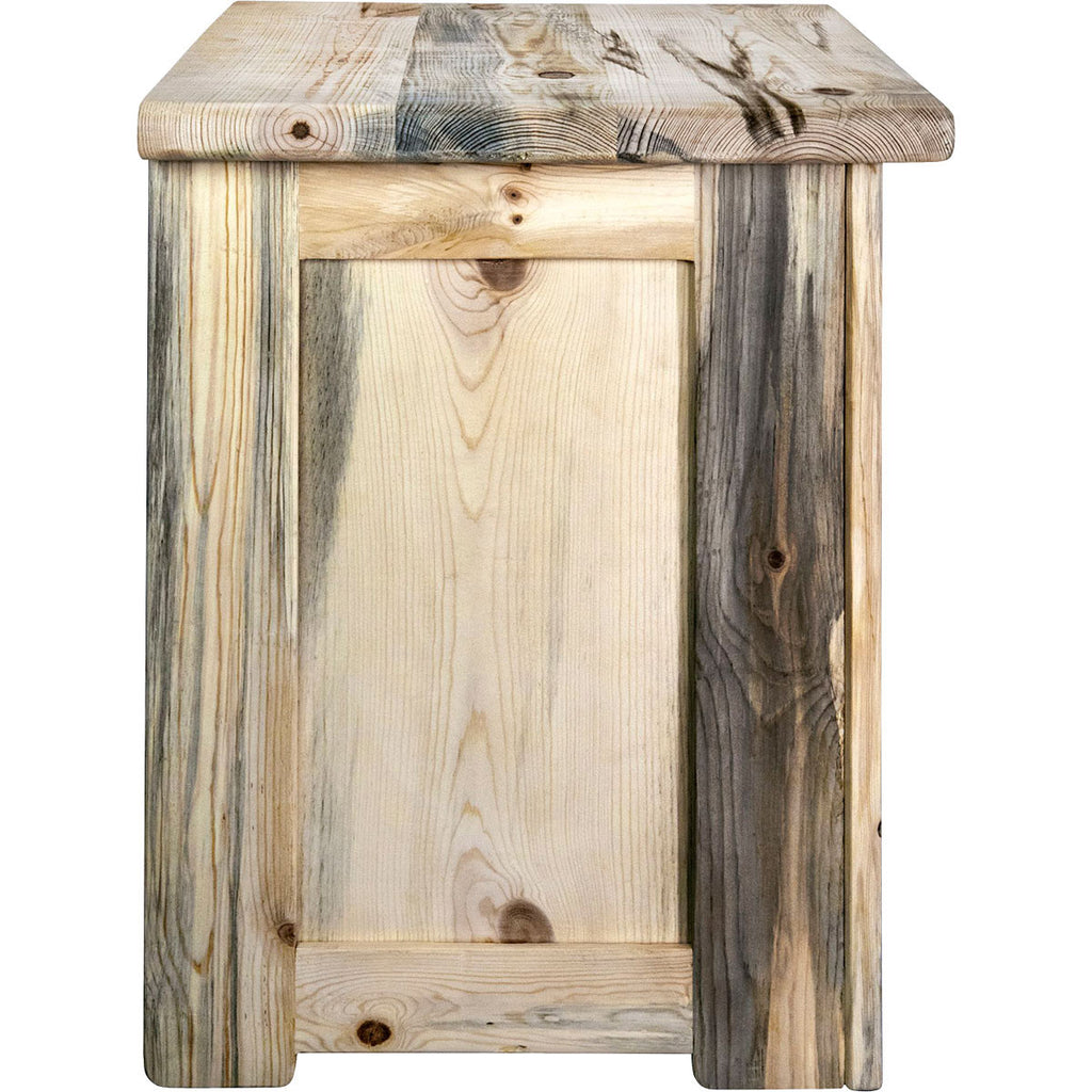 Lima Live Edge 30 Inch Nightstand with Iron - Clear Lacquer