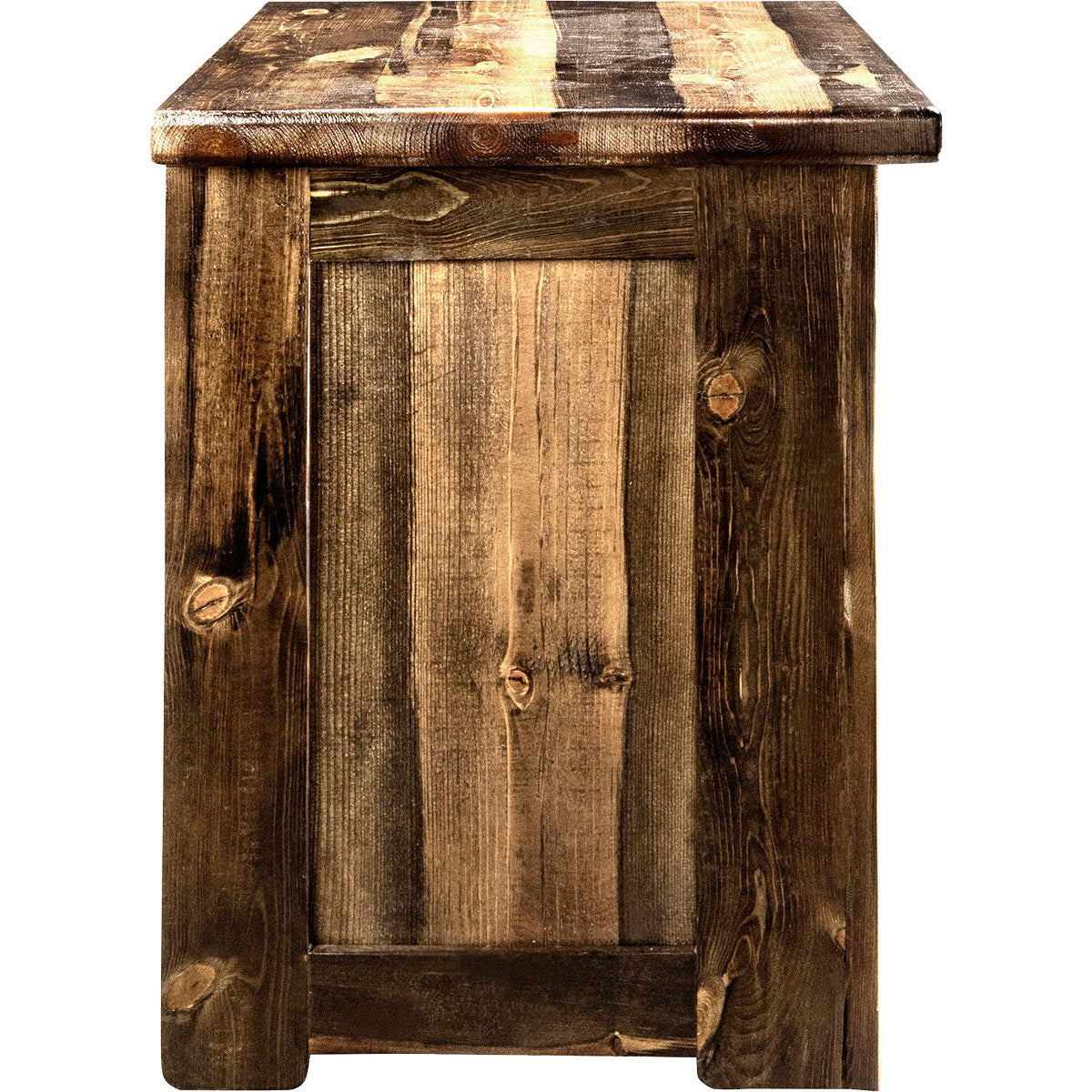 Lima Live Edge 30 Inch Nightstand with Iron - Provincial Stain