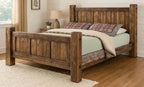 Lima Sawn Bed with Iron & Provincial Stain - Cal King
