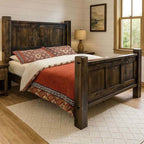 Lima Sawn Bed with Iron & Jacobean Stain - Full