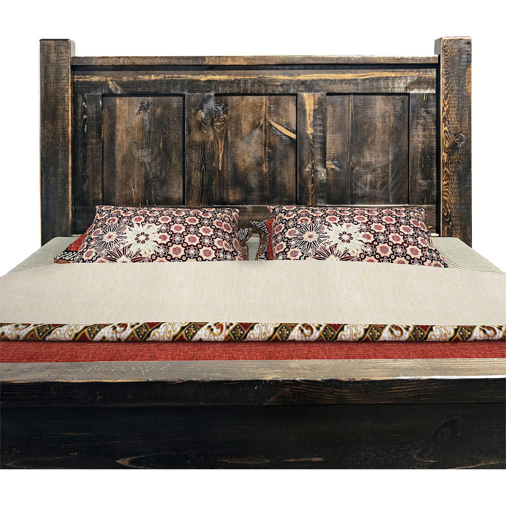 Lima Sawn Bed with Iron & Jacobean Stain - Full