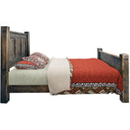 Lima Sawn Bed with Iron & Jacobean Stain - Full