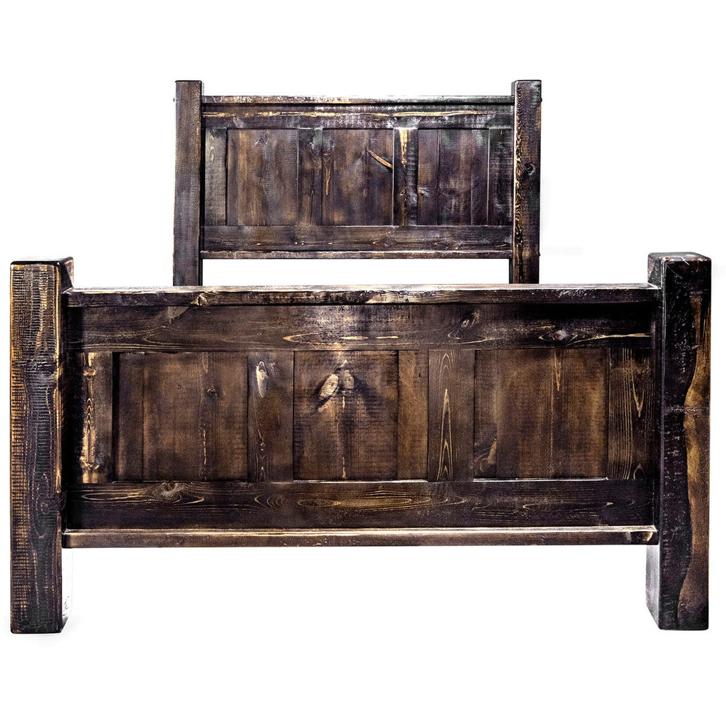 Lima Sawn Bed with Iron & Jacobean Stain - Full