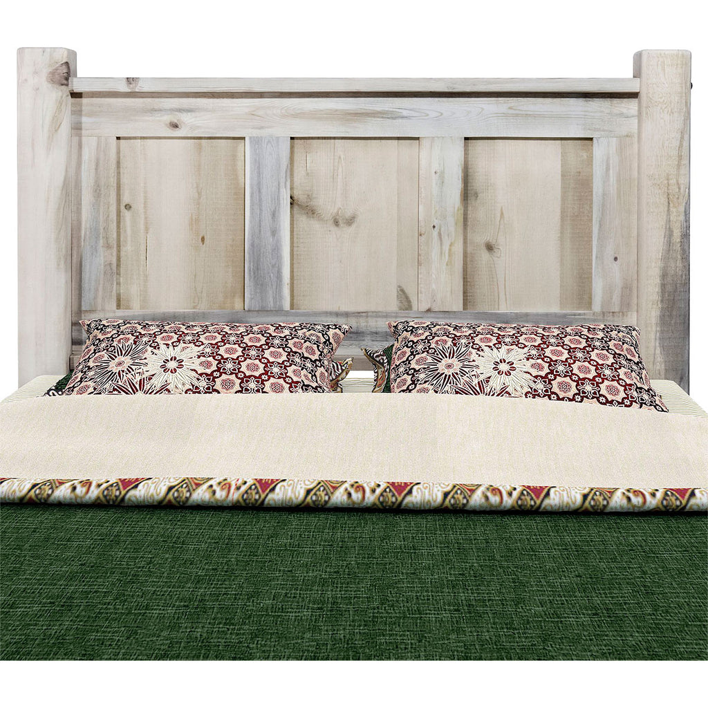 Lima Sawn Bed with Iron & Clear Lacquer - Full
