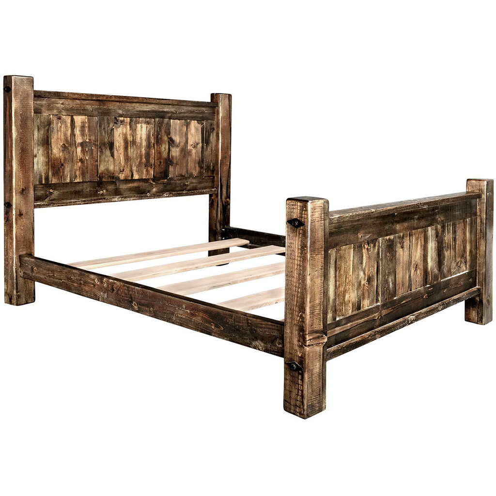 Lima Sawn Bed with Iron & Provincial Stain - Full