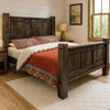 Lima Sawn Bed with Iron & Jacobean Stain - King