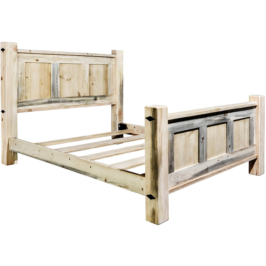 Lima Sawn Bed with Iron & Clear Lacquer - King