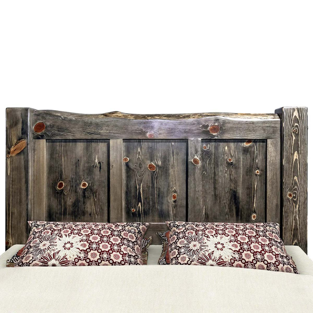 Lima Live Edge Bed with Jacobean Stain - Queen