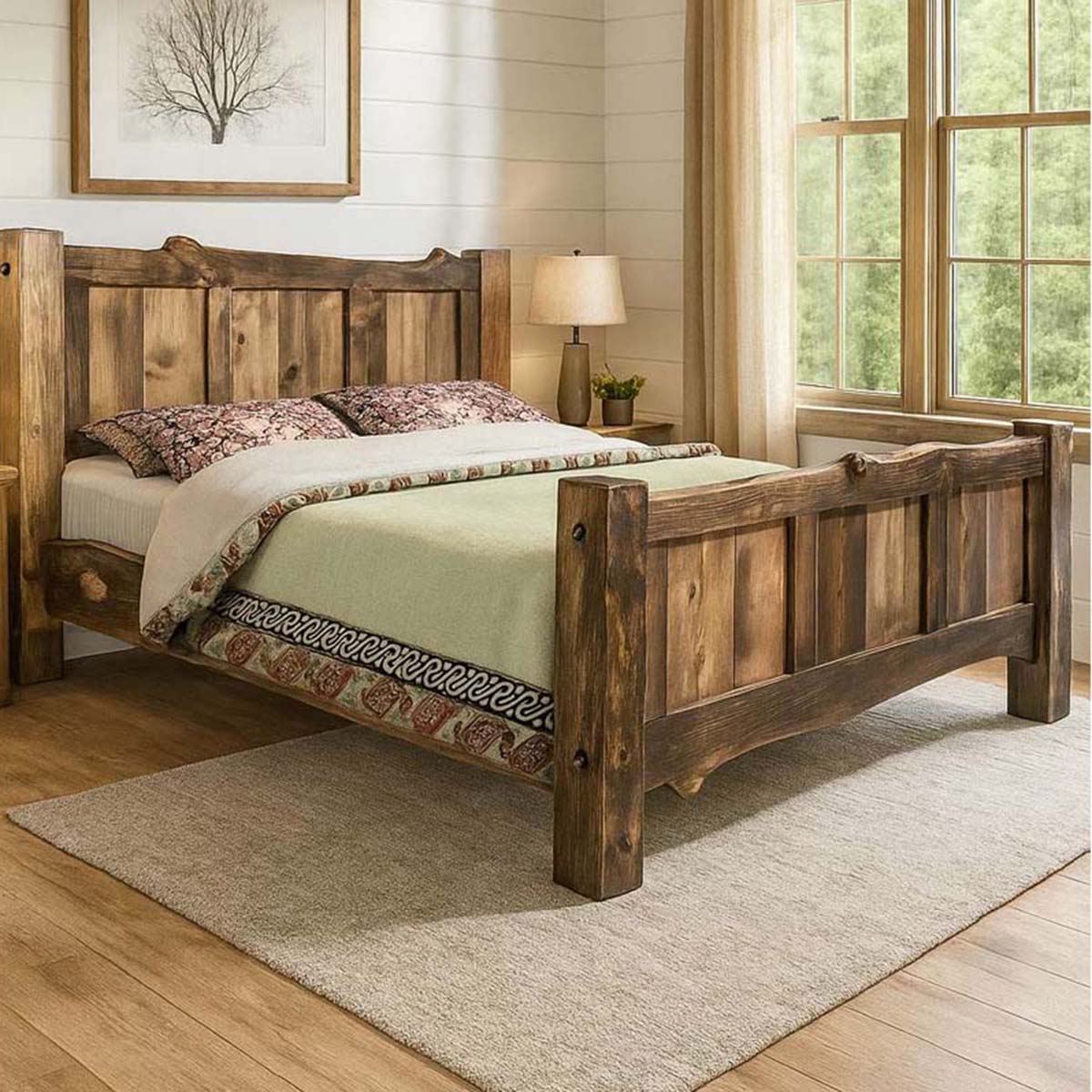 Lima Live Edge Bed with Provincial Stain - Queen