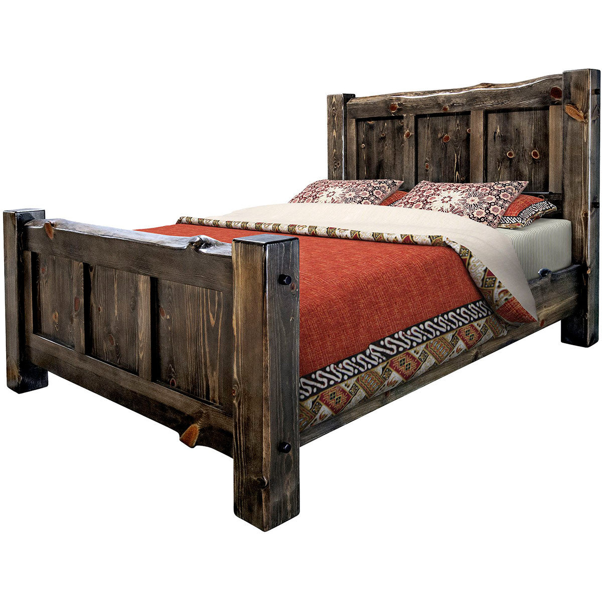 Lima Live Edge Bed with Jacobean Stain - Twin