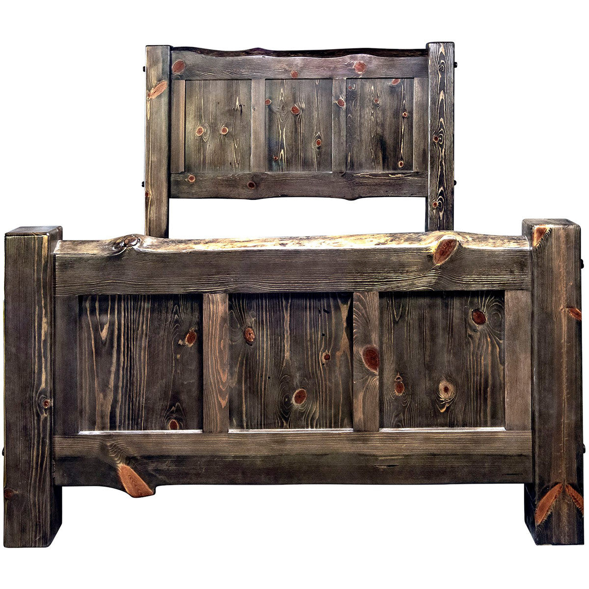 Lima Live Edge Bed with Jacobean Stain - Twin