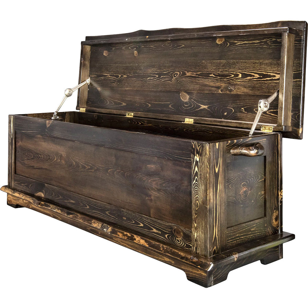 Lima Live Edge 4 Foot Blanket Chest - Jacobean Stain