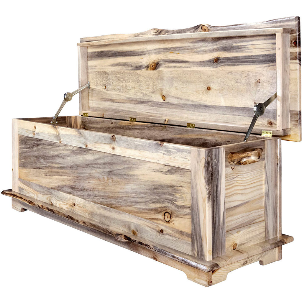 Lima Live Edge 4 Foot Blanket Chest - Clear Lacquer