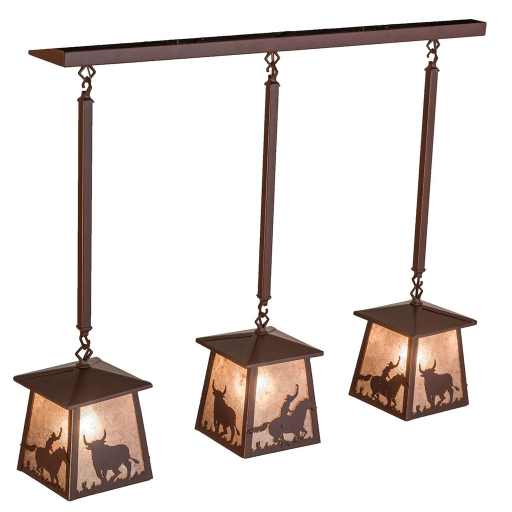 Cattle Roundup 3-Light Island Pendant