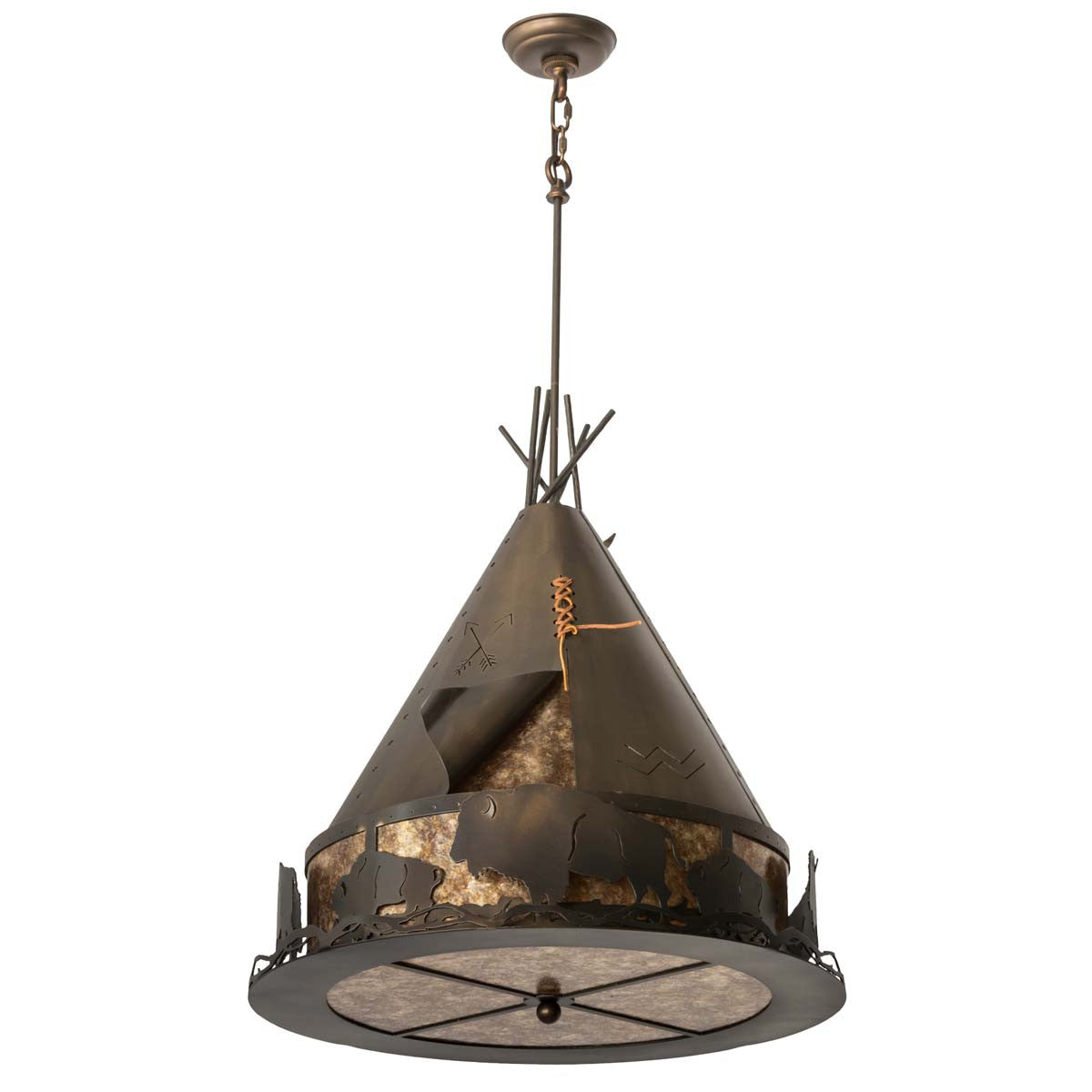 Golden Buffalo Teepee Pendant Light