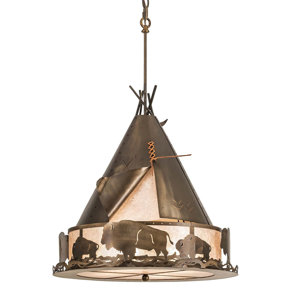 Native Buffalo Teepee Pendant Light
