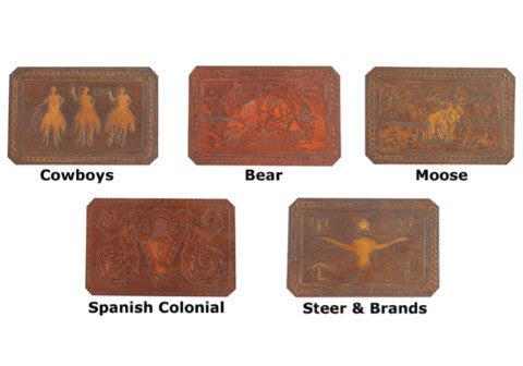 Tooled Leather Bench